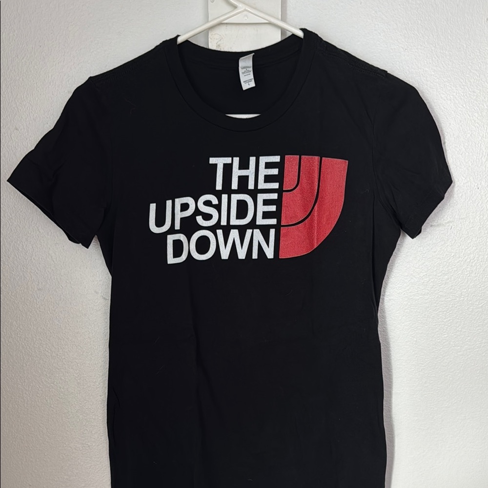 North Face parody Stranger Things Tee with Red and White Print